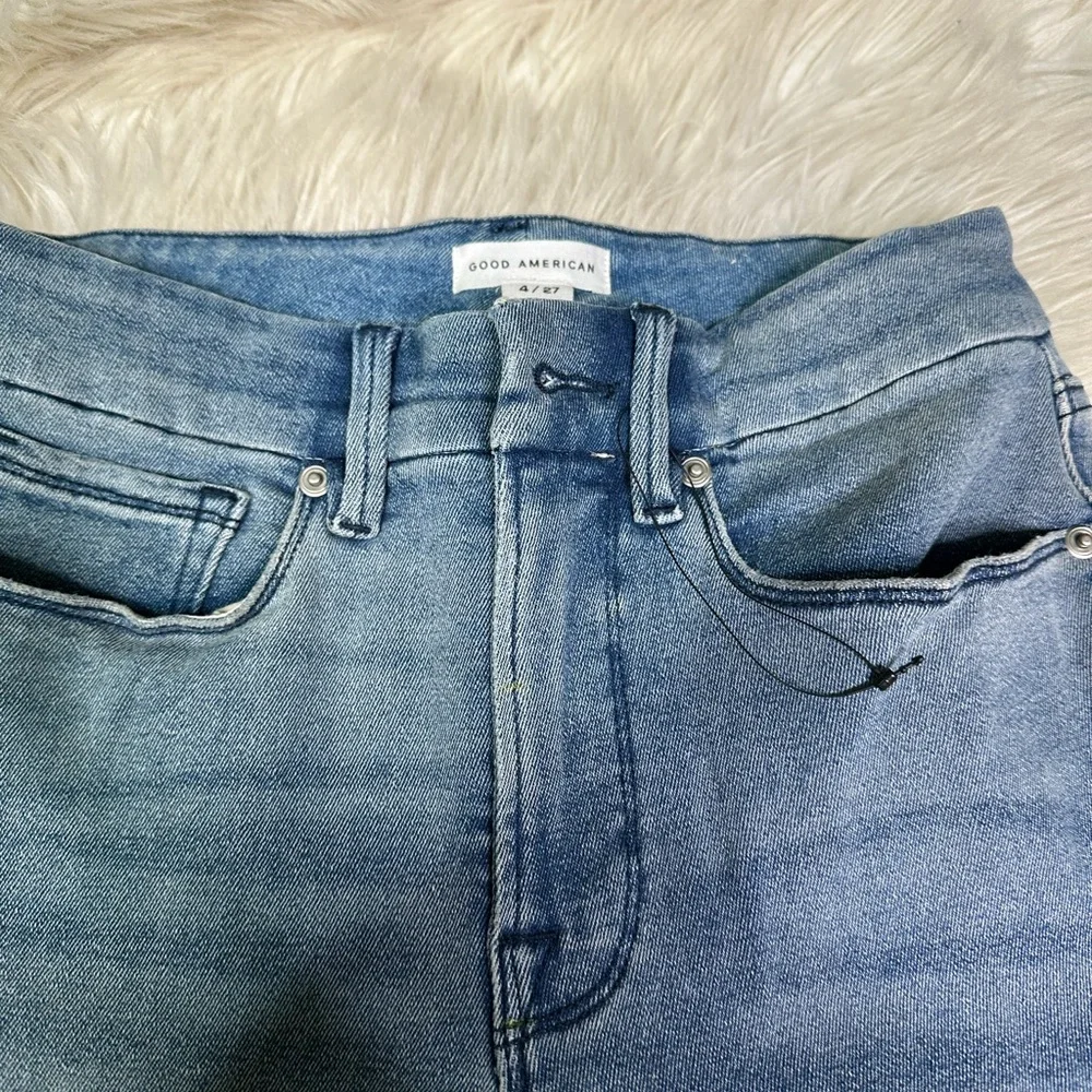 NWOT Good American x Anthropologie  Good Straight‎ High-Rise split pocket Jeans